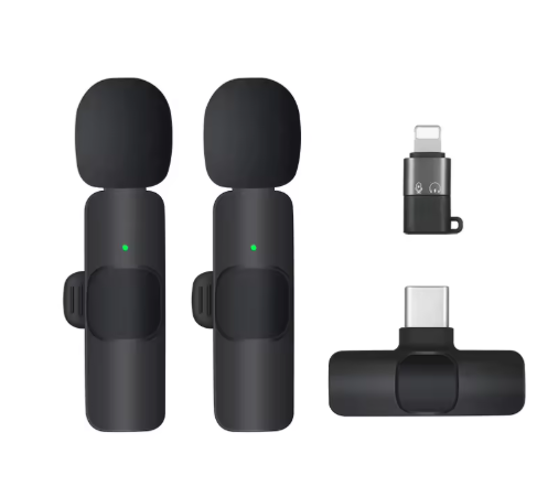 2.4 GHz Wireless Lavalier Mikrofon für iPhone & USB-C | Dual Mic
