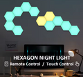 RGB Hexagon Panel Neon Night Lights – USB LED Touch-Change Honeycomb Wall Light